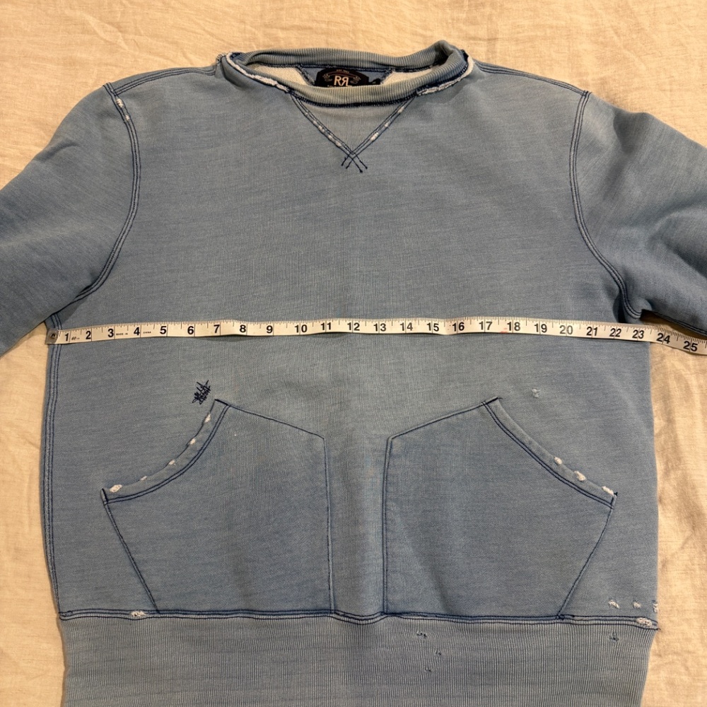 RRL Sweatshirt (*one of a kind*); Faded Indigo Blue; Medium - Picture 8 of 16